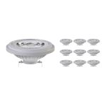 Lot 10x Noxion Lucent Spot LED G53 AR111 7.4W 450lm 24D - 930 Blanc Chaud | Meilleur Rendu Des Couleurs - Dimmable - Équivalent 50W