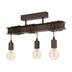 Eglo Plafonnier Townshend 4 Acier Brun | IP20 - Convient pour 3x E27 