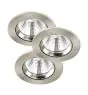 Lot 3x Nordlux Spot Fremont Métal Gris 4.5W 345lm 36D - 827 Blanc Très Chaud | 85mm - IP23- Dimmable