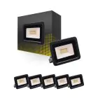 Lot 6x Bright Choice Projecteur LED 20W 2000lm 100D - 840 Blanc Froid | IP66 - Symétrique